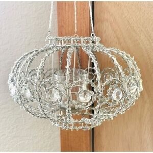 Barreveld Intl Luxury Chandelier Crystal Candle Holder Silver Art Deco NIB